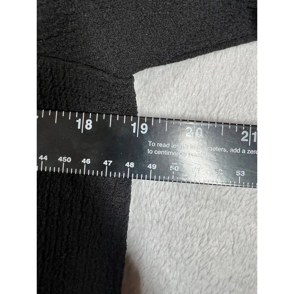 Madewell Black Textured Crepe Square Neck Puff Sleeve Blouse‎ Top Medium